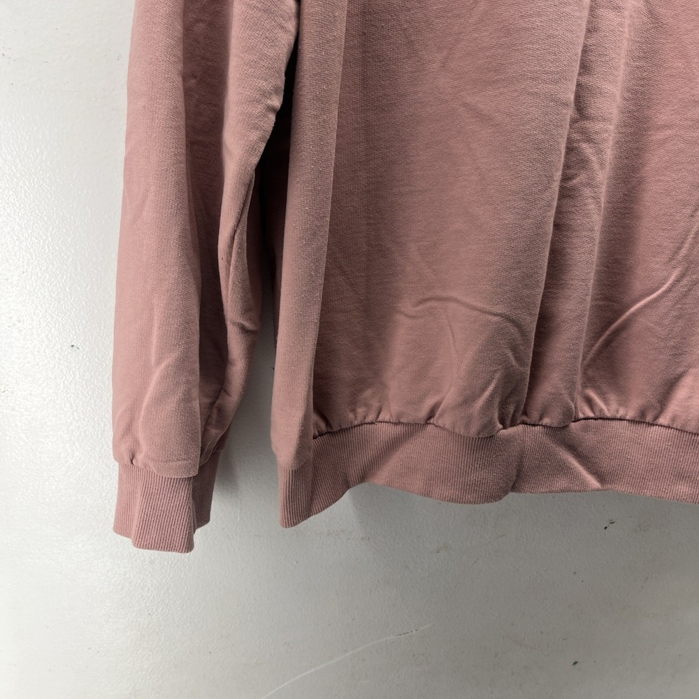 Vintage Women's L Patchwork Heart Valentines Floral Pink Collared Sweatshirt - Picture 11 of 12